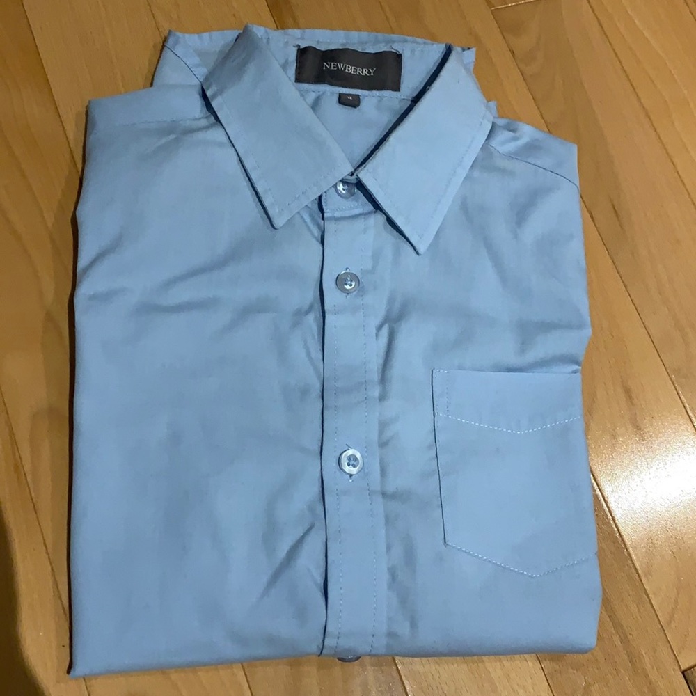 EUC Boys Newberry Light Blue Button Up Dress Shirt - size 12